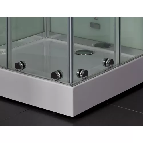 Душевая кабина с паром и гидромассажем квадратная Bandhours BETA L/R, Цвет стекла: прозрачное, Высота поддона: 15, Цвет профиля: Хром, Тип поддона: Низкий, Выбрать размер: 90x90, Ориентация: левая, изображение 3