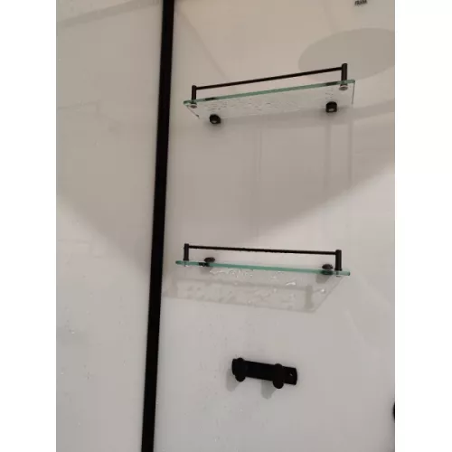 Душевая кабина пристенная Frank F401 Black  90х90х210 черный/прозрачное, Цвет стекла: прозрачное, изображение 4