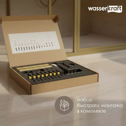 Душевая дверь WasserKRAFT Aisch 55P04, Цвет стекла: прозрачное, Цвет профиля: Золото, Выбрать размер: 90, изображение 5