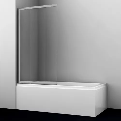 Стеклянная шторка WasserKRAFT Tauber 64S02-80/100, Цвет стекла: прозрачное, Цвет профиля: Никель, Выбрать размер: 100