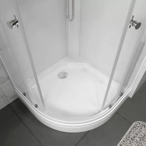 Душевая кабина Triton УЛЬТРА  А (низкий поддон)  стекло прозрачное, Цвет профиля: Белый, Тип поддона: Низкий, Выбрать размер: 80х80, изображение 6