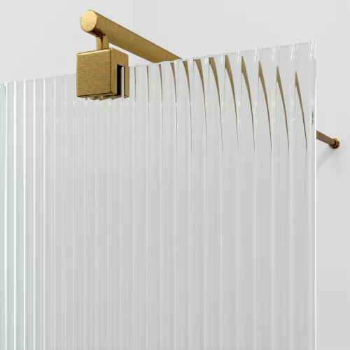 Душевая перегородка WasserKRAFT Rur 30W BG-FL ребристое/матовое золото, Цвет стекла: ребристое, Цвет профиля: Золото, Цвет профиля (вариация): Матовое золото, Выбрать размер: 90, изображение 2