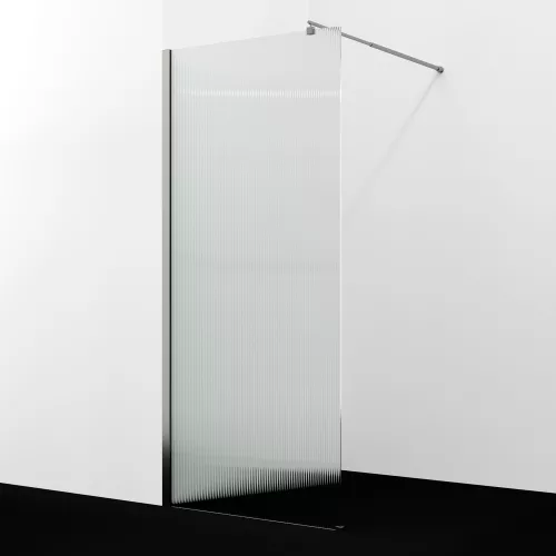 Душевая перегородка WasserKRAFT Rur 30W BN-FL ребристое/никель, Цвет стекла: ребристое, Цвет профиля: Серый, Цвет профиля (вариация): Никель, Выбрать размер: 110