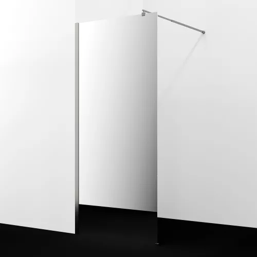 Душевая перегородка WasserKRAFT Rur 30W  BN-MR зеркальное/никель, Цвет стекла: зеркальное, Цвет профиля: Серый, Цвет профиля (вариация): Никель, Выбрать размер: 110, изображение 2