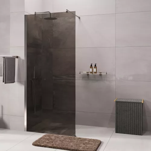 Душевая перегородка WasserKRAFT Rur 30W BN-TG  тонирован/никель, Цвет стекла: тонированное, Цвет профиля: Серый, Цвет профиля (вариация): Никель, Выбрать размер: 90, изображение 4