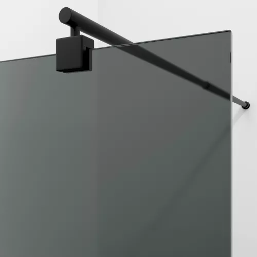 Душевая перегородка WasserKRAFT Rur 30W MB-TG тонирован/черный, Цвет стекла: тонированное, Цвет профиля: Черный, Цвет профиля (вариация): Черный, Выбрать размер: 110, изображение 3