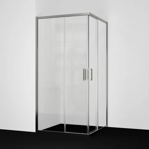 Душевой уголок WasserKRAFT Tauber 64S прозрачное/никель, Цвет стекла: прозрачное, Цвет профиля (вариация): Никель, Выбрать размер: 100х100