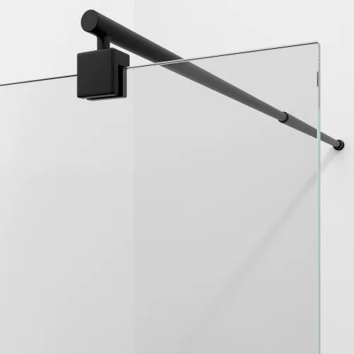 Душевая перегородка WasserKRAFT Rur 30W MB  прозрачное/черный, Цвет стекла: прозрачное, Цвет профиля: Черный, Цвет профиля (вариация): Черный, Выбрать размер: 110, изображение 3