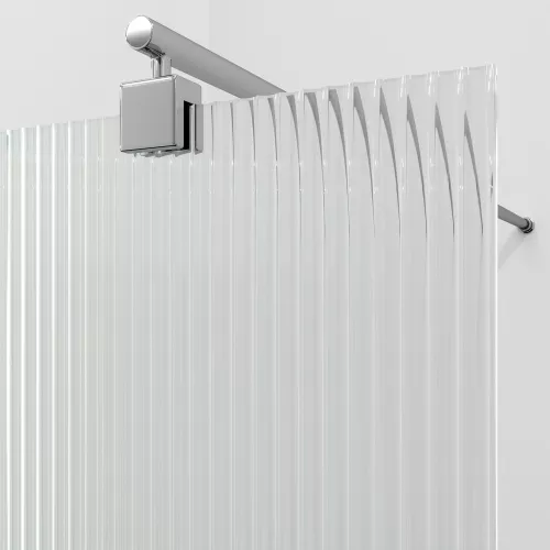 Душевая перегородка WasserKRAFT Rur 30W -FL ребристое/хром, Цвет стекла: ребристое, Цвет профиля: Хром, Цвет профиля (вариация): Серебро, Выбрать размер: 90, изображение 2