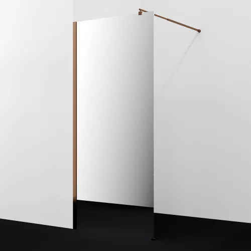 Душевая перегородка WasserKRAFT Rur 30W RG-MR зеркальное/розовое золото, Цвет стекла: зеркальное, Цвет профиля: Розовое золото, Цвет профиля (вариация): Розовое золото, Выбрать размер: 90