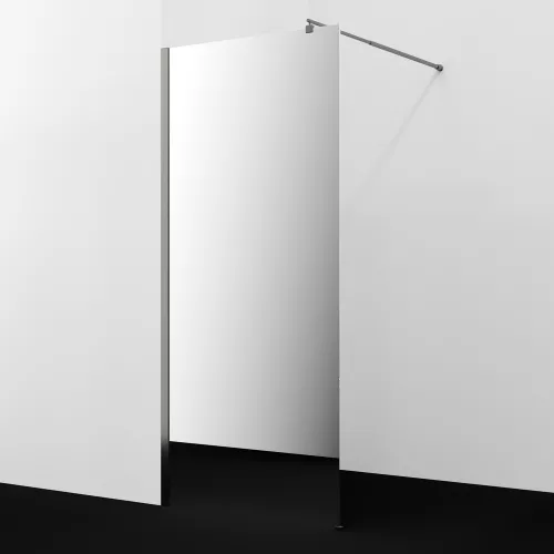 Душевая перегородка WasserKRAFT Rur 30W GR-MR зеркальное/графит, Цвет стекла: зеркальное, Цвет профиля: Серый, Цвет профиля (вариация): Графит, Выбрать размер: 90, изображение 2