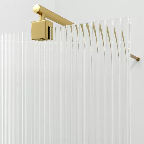 Душевая перегородка WasserKRAFT Rur 30W PG-FL ребристое/глянц.золото, Цвет стекла: ребристое, Цвет профиля: Золото, Цвет профиля (вариация): Глянцевое золото, Выбрать размер: 90, изображение 2