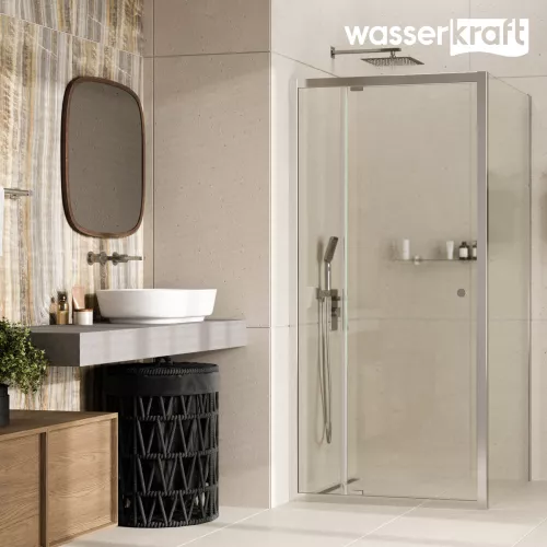 Душевой уголок WasserKRAFT  Aula 11P  прозрачное/хром, Цвет стекла: прозрачное, Цвет профиля (вариация): Хром, Выбрать размер: 90х90, изображение 9