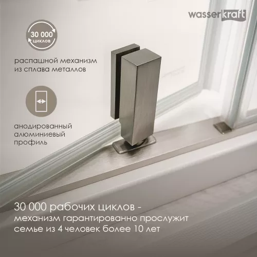 Душевой уголок WasserKRAFT Spree 14P20, Цвет стекла: прозрачное, Цвет профиля (вариация): Никель, Выбрать размер: 90х80, изображение 3