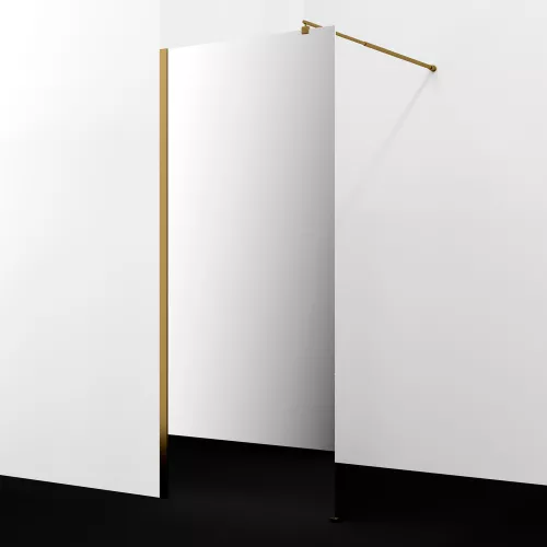 Душевая перегородка WasserKRAFT Rur 30W BG-MR зеркальное/матовое золото, Цвет стекла: зеркальное, Цвет профиля: Золото, Цвет профиля (вариация): Матовое золото, Выбрать размер: 90, изображение 2