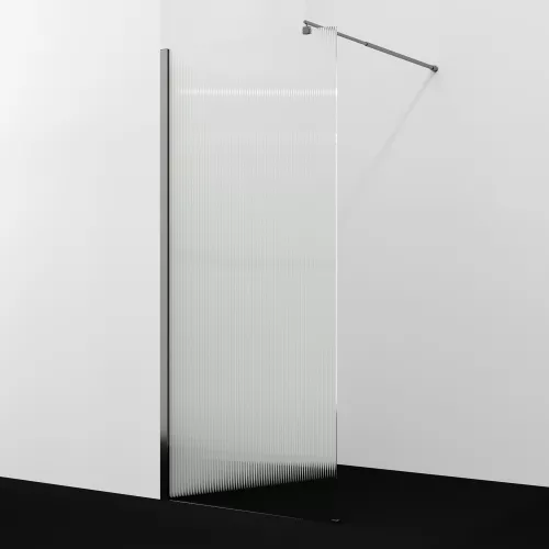 Душевая перегородка WasserKRAFT Rur 30W GR-FL ребристое/графит, Цвет стекла: ребристое, Цвет профиля: Серый, Цвет профиля (вариация): Графит, Выбрать размер: 100