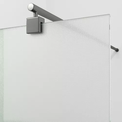 Душевая перегородка WasserKRAFT Rur 30W GR-TXG рифленое/графит, Цвет стекла: рифленое, Цвет профиля: Серый, Цвет профиля (вариация): Графит, Выбрать размер: 90, изображение 2