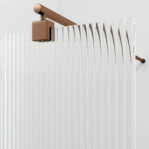 Душевая перегородка WasserKRAFT Rur 30W RG-FL ребристое/розовое золото, Цвет стекла: ребристое, Цвет профиля: Розовое золото, Цвет профиля (вариация): Розовое золото, Выбрать размер: 120, изображение 3