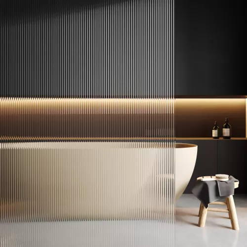 Душевая перегородка WasserKRAFT Rur 30W BG-FL ребристое/матовое золото, Цвет стекла: ребристое, Цвет профиля: Золото, Цвет профиля (вариация): Матовое золото, Выбрать размер: 90, изображение 4