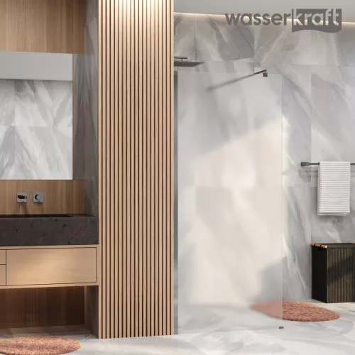 Душевая перегородка WasserKRAFT Rur 30W BN-MG  матовое/никель, Цвет стекла: матовое, Цвет профиля: Серый, Цвет профиля (вариация): Никель, Выбрать размер: 120