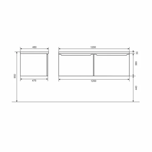Тумба подвесная Uperwood Tanos 120 см, белая/графит, левая/правая, Выбрать цвет: Белый/графит, Ориентация: левая, изображение 7