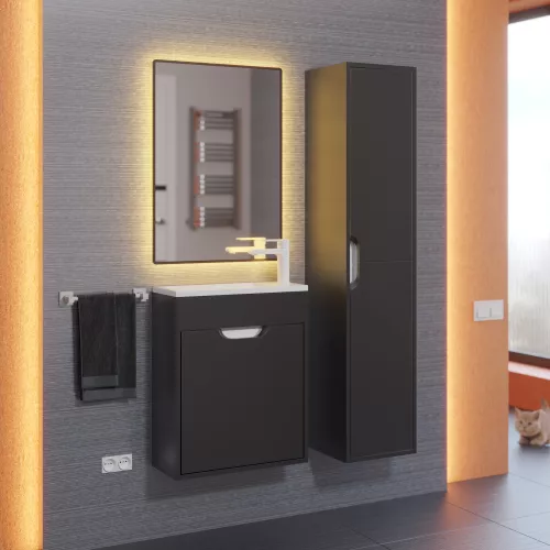 Тумба подвесная Uperwood Modul , черная матовая, Выбрать цвет: Черный матовый, Выбрать размер: 50, изображение 7