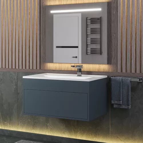 Тумба  подвесная Uperwood Lotus Premium  серая, Выбрать цвет: Серый матовый, Выбрать размер: 80, изображение 2