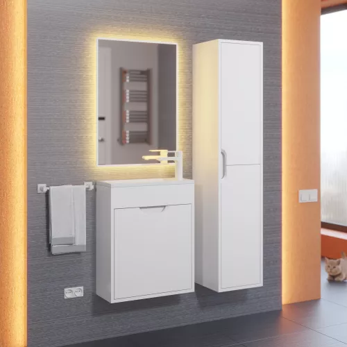 Тумба подвесная Uperwood Modul  белая матовая, Выбрать цвет: Белый матовый, Выбрать размер: 50, изображение 9