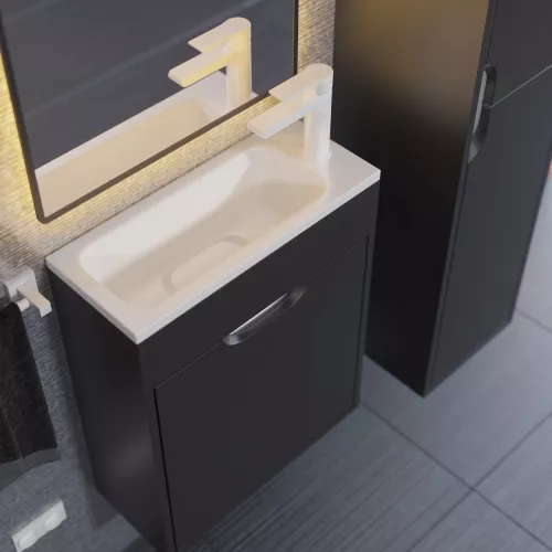 Тумба подвесная Uperwood Modul , черная матовая, Выбрать цвет: Черный матовый, Выбрать размер: 50, изображение 4