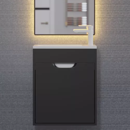 Тумба подвесная Uperwood Modul , черная матовая, Выбрать цвет: Черный матовый, Выбрать размер: 50, изображение 2