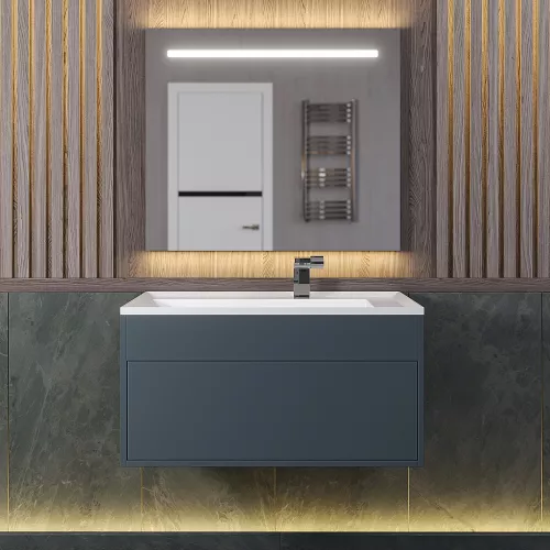 Тумба  подвесная Uperwood Lotus Premium  серая, Выбрать цвет: Серый матовый, Выбрать размер: 80, изображение 4