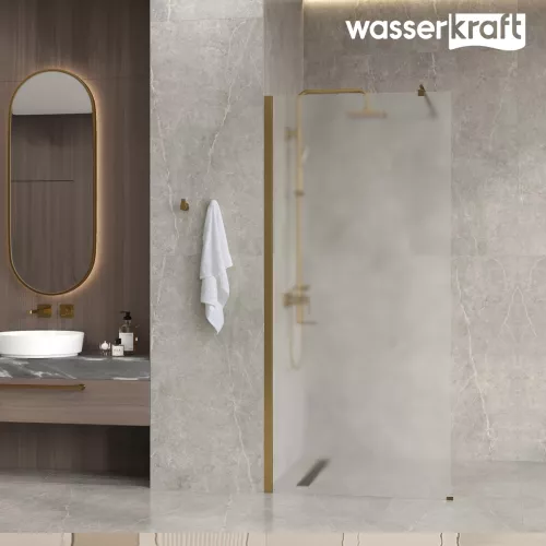 Душевая перегородка WasserKRAFT Rur 30W BG-MG матовое/матовое золото, Цвет стекла: матовое, Цвет профиля: Золото, Цвет профиля (вариация): Матовое золото, Выбрать размер: 110