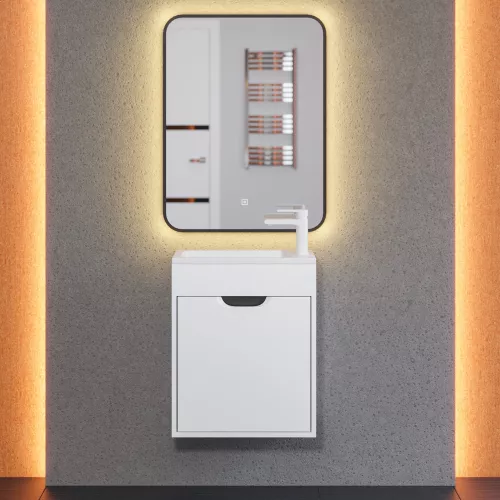 Тумба  подвесная Uperwood Modul, белая/графит, Выбрать цвет: Белый/графит, Выбрать размер: 50, изображение 6