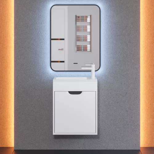 Тумба  подвесная Uperwood Modul, белая/графит, Выбрать цвет: Белый/графит, Выбрать размер: 50, изображение 7