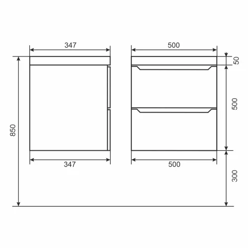 Тумба подвесная Uperwood Tanos белая/графит, Выбрать цвет: Белый/графит, Выбрать размер: 50, изображение 9