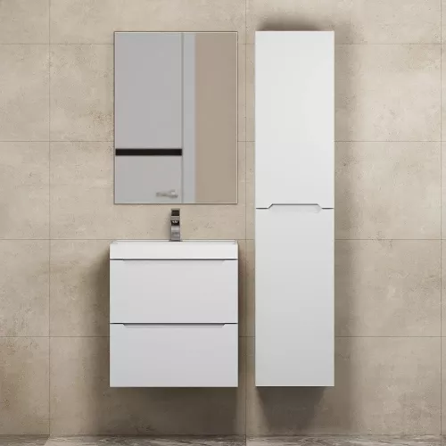 Шкаф-пенал подвесной, Uperwood Tanos  33х150 см, универсальный, белый матовый, Выбрать цвет: Белый матовый, изображение 3