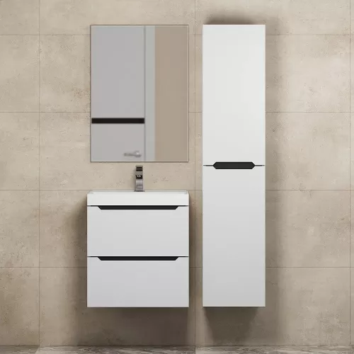 Шкаф-пенал подвесной  Uperwood Tanos   33х150 см, универсальный, белый/графит, Выбрать цвет: Белый/графит, изображение 3