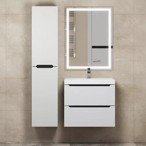 Шкаф-пенал подвесной  Uperwood Tanos   33х150 см, универсальный, белый/графит, Выбрать цвет: Белый/графит, изображение 4