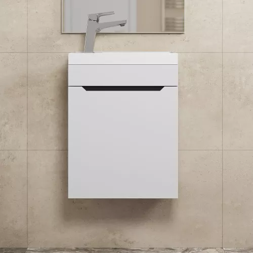 Тумба подвесная Uperwood Tanos 40 белая/графит, Выбрать цвет: Белый/графит, изображение 2