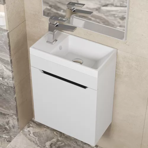 Тумба подвесная Uperwood Tanos 40 белая/графит, Выбрать цвет: Белый/графит, изображение 3