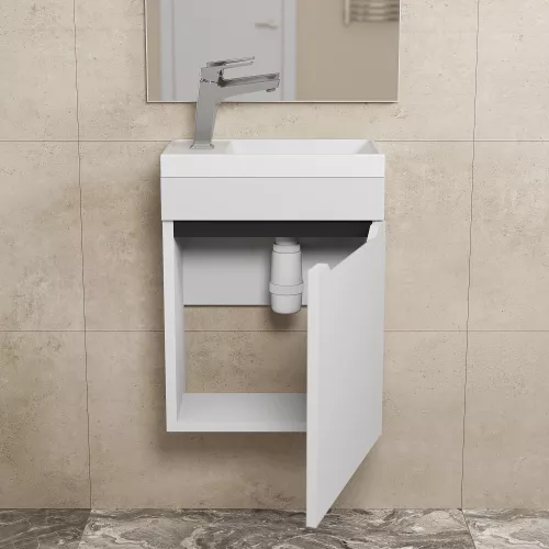 Тумба подвесная Uperwood Tanos 40 белая/графит, Выбрать цвет: Белый/графит, изображение 4