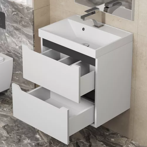 Тумба подвесная Uperwood Tanos белая/графит, Выбрать цвет: Белый/графит, Выбрать размер: 50, изображение 3