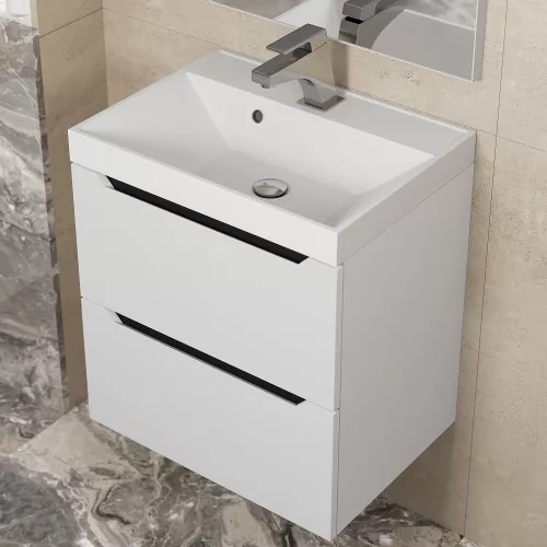 Тумба подвесная Uperwood Tanos белая/графит, Выбрать цвет: Белый/графит, Выбрать размер: 50, изображение 2