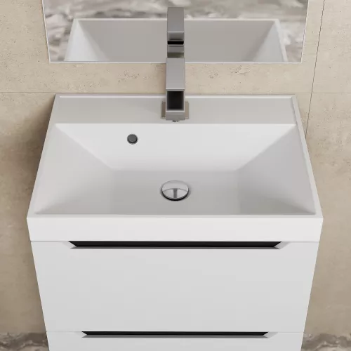 Тумба подвесная Uperwood Tanos белая/графит, Выбрать цвет: Белый/графит, Выбрать размер: 50, изображение 5