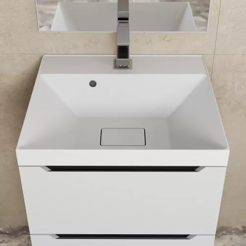 Тумба  подвесная Uperwood Tanos NEW  белая/графит, Выбрать цвет: Белый/графит, Выбрать размер: 50, изображение 4