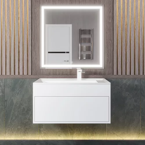 Тумба подвесная Uperwood Lotus Premium белая, Выбрать цвет: Белый матовый, Выбрать размер: 80, изображение 3