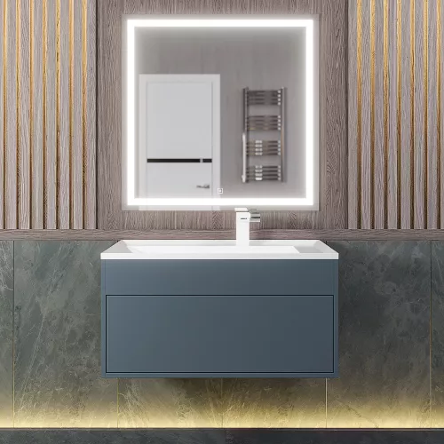 Тумба  подвесная Uperwood Lotus Premium  серая, Выбрать цвет: Серый матовый, Выбрать размер: 80, изображение 3