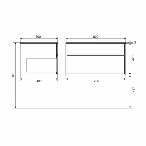 Тумба подвесная Uperwood Lotus Premium черная, Выбрать цвет: Черный матовый, Выбрать размер: 80, изображение 11