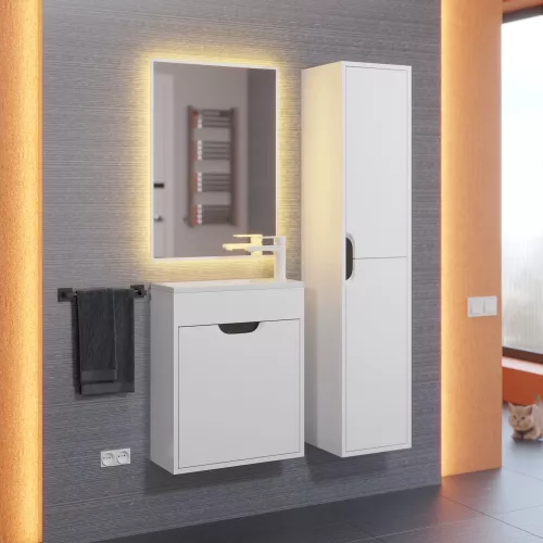 Тумба  подвесная Uperwood Modul, белая/графит, Выбрать цвет: Белый/графит, Выбрать размер: 50, изображение 8