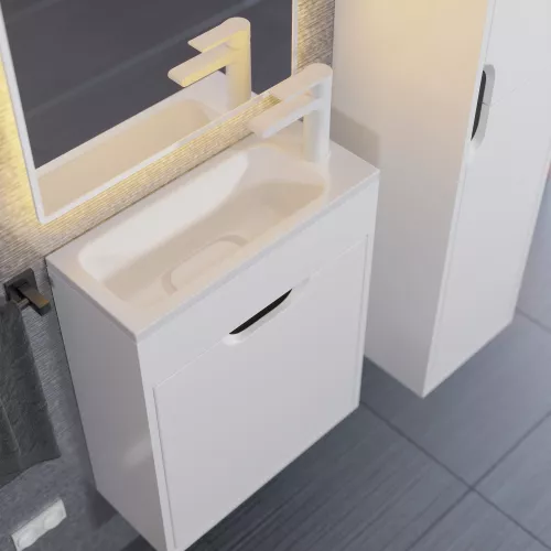 Тумба  подвесная Uperwood Modul, белая/графит, Выбрать цвет: Белый/графит, Выбрать размер: 50, изображение 4